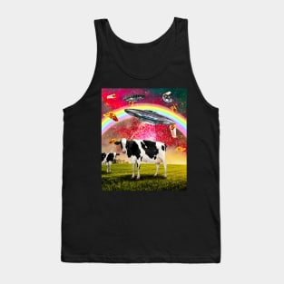 Cow UFO Abduction Tank Top